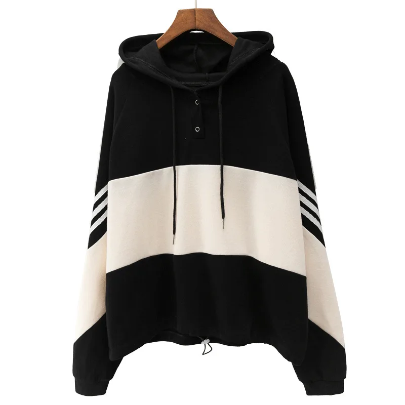 

2020 new women's loose-fitting thin with the of spring, autumn and winter BF wind color hoodie top tide girl