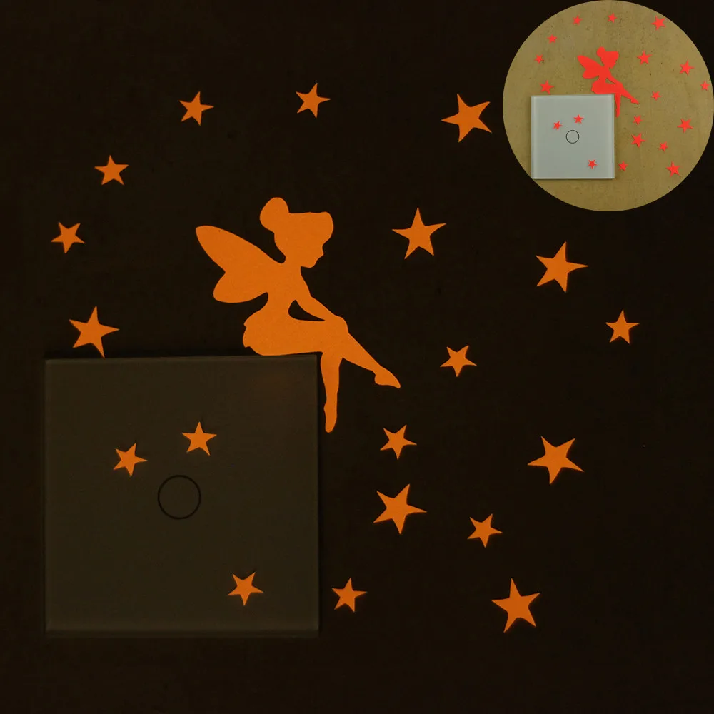 Мультяшные светящиеся наклейки на выключатель настенные Стикеры домашний декор