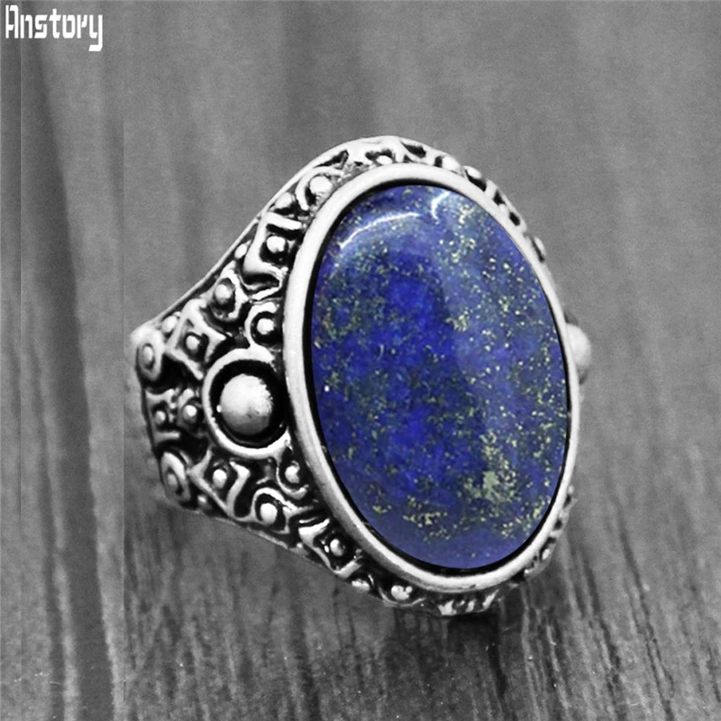 Vintage Oval Amethysts Quartz Jades Rings Antique Silver Plated Natural Stone Tiger Eye Women For | Украшения и аксессуары