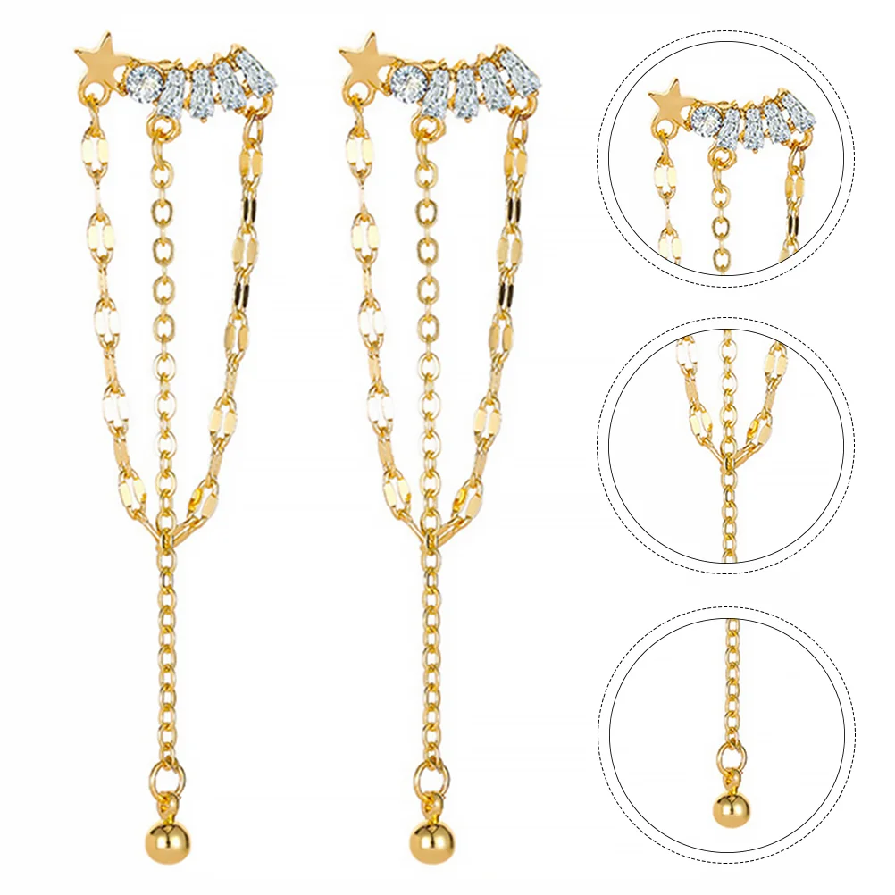 

1 Pair Stars Tassel Earrings Exquisite Hanging Earrings Ear Decorations