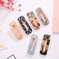 acetate womens hairpins geometric acrylic board hair clips for girls sweet water droplets marble pattern hair clip for women