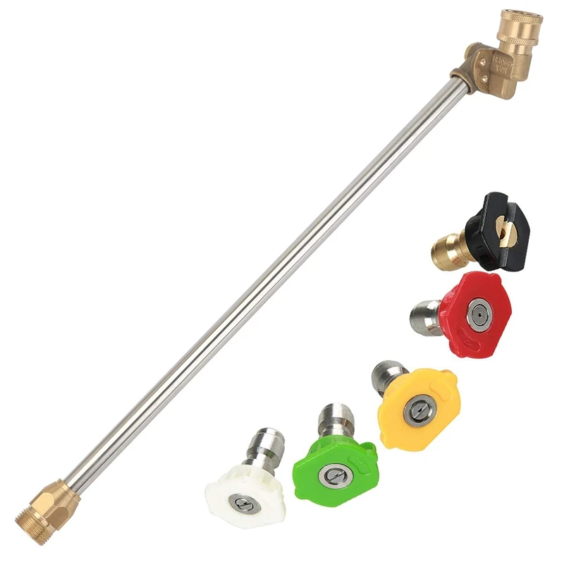 

Давление палочка шайбы с регулируемым углом наклона сопла, 16 дюймов Нержавеющая сталь струйная трубка 180 градусов с 5 углов для быстрого под...