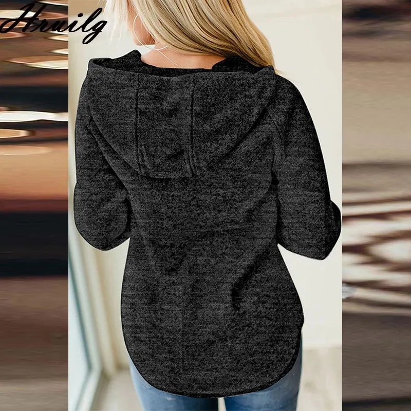 

Dropshipping Long Sleeve Sweatshirts Letter Print Fashion Casual Knitted Hoodies Oversized Pockets Solid Streetwear Pullovers