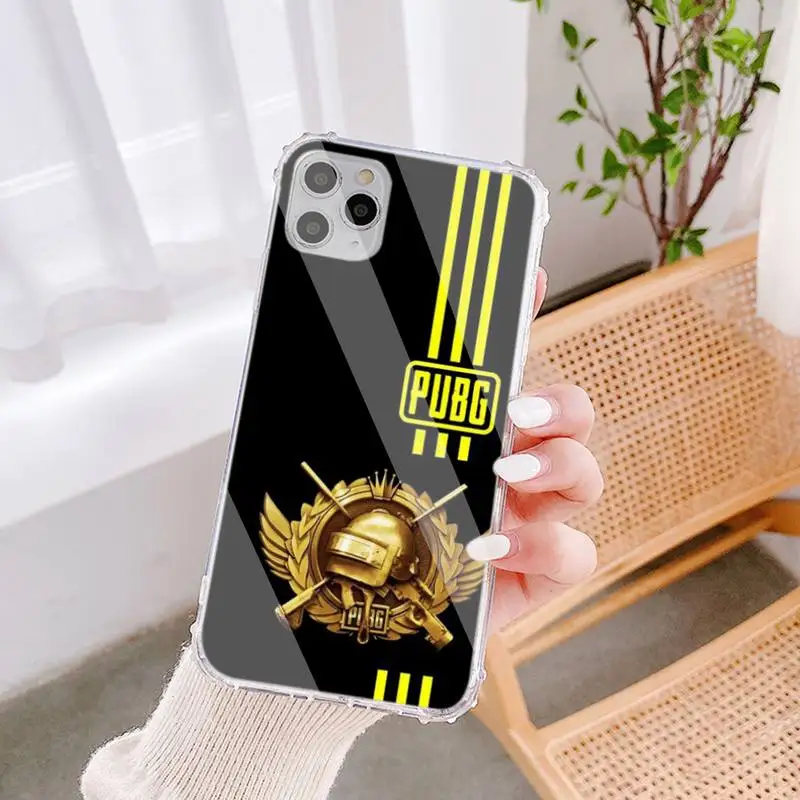 

PUBG Game Helmet Logo Phone Case Transparent Case For IPhone 6 6s 7 8 Plus X Xs Xr Xsmax 11 12 Pro Promax 12mini