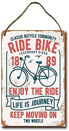 

Metal Sign 8 x 12 inch Ride Bike Enjoy The Ride Wall Decor Hanging Sign