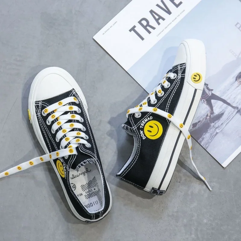 Женские Дизайнерские кроссовки со смайликом из мультфильма брендовые