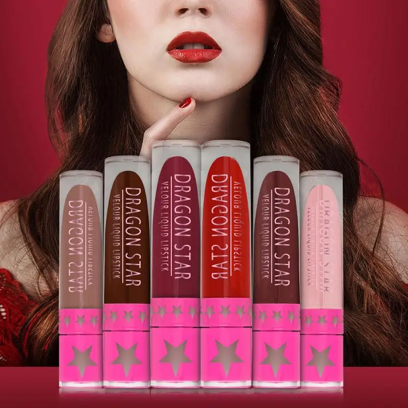 Водостойкая матовая бархатная помада 15 цветов с антипригарным покрытием для губ