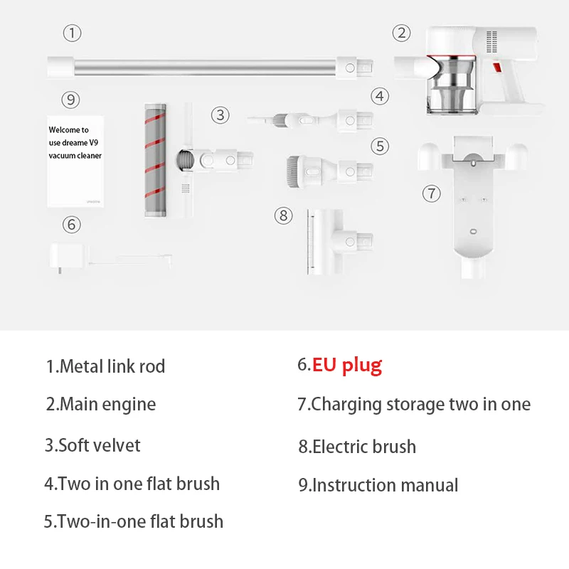 Xiaomi Dreame V9 пылесос ручной бытовой портативный беспроводной циклонный всасывающий пылесборник для домашнего автомобиля
