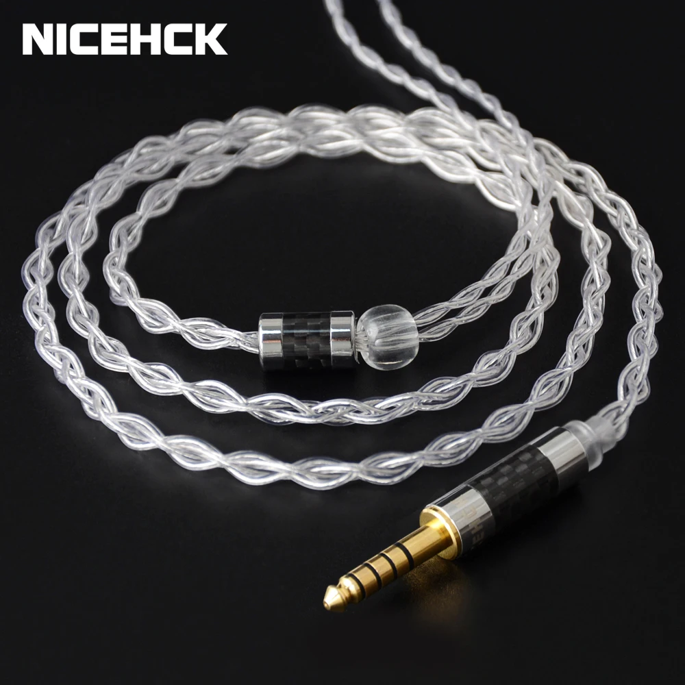 Новый NICEHCK LitzPS серебряный кабель 4N Litz чистый наушники Обновление 3 5/2 5/4 4 мм MMCX/NX7