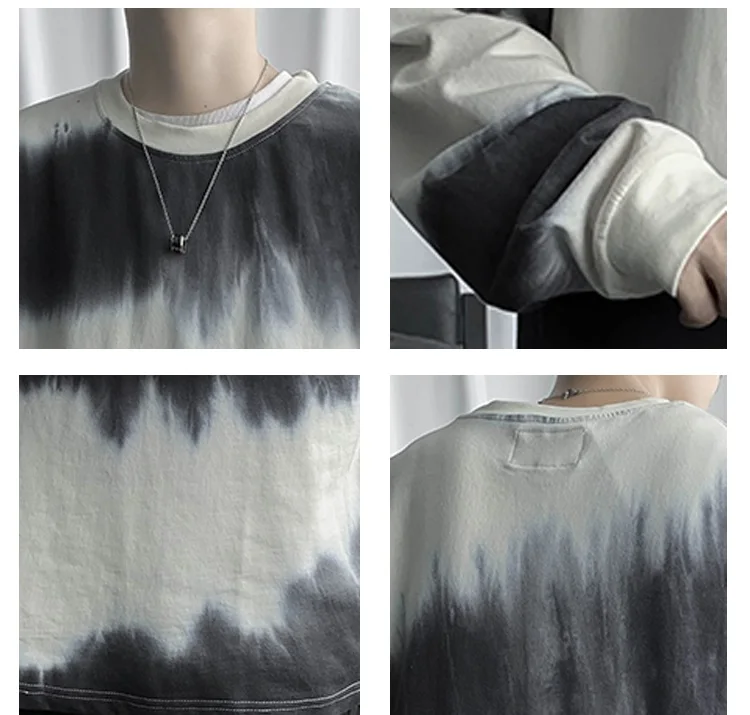 

Harajuku Men High Street Sweatshirt O-Neck Sweatshirt Male Loose Sweatshirts 2021 New Cool Tie Dye Men's Clothing