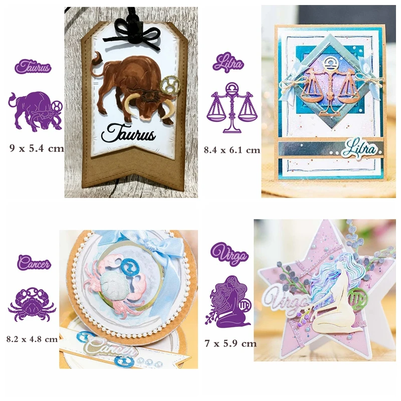 Двенадцать созвездий животное слово металлические режущие штампы трафареты для
