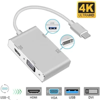 4 in 1 usb 3 1 usb c type c to hdmi compatible vga dvi usb 3 0 adapter cable for laptop apple macbook google chromebook pixel