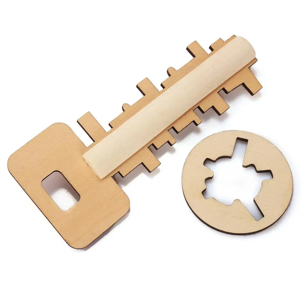 Смешные игрушки Kong Ming Lock деревянная игрушка головоломка для разблокировки ключа