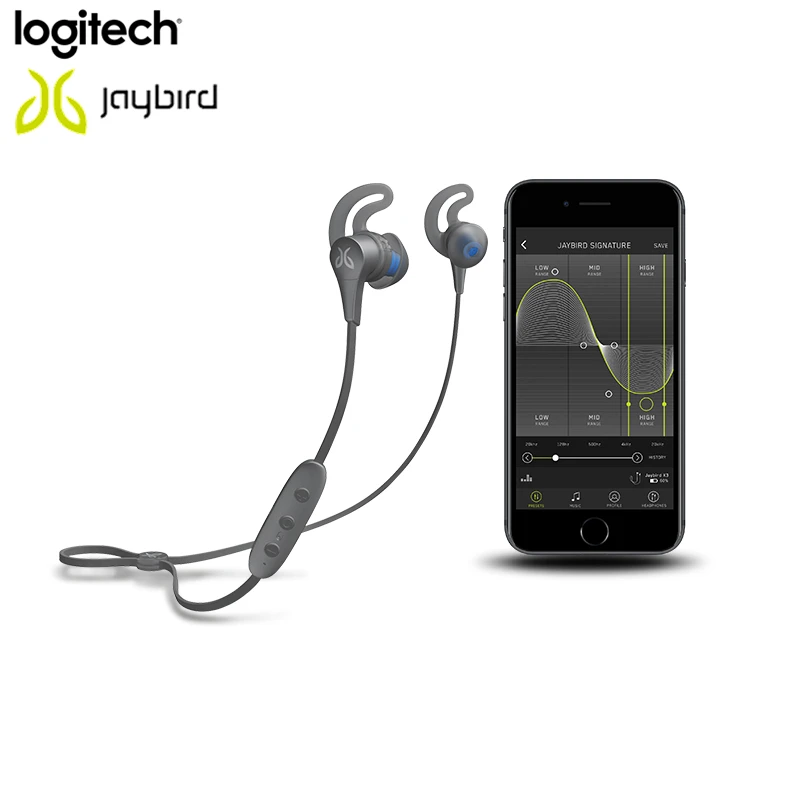 Беспроводные спортивные наушники Logitech Jaybird X4 Bluetooth время воспроизведения 8 часов