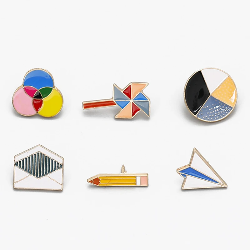 Модная брошь креативная мультяшная в виде детского бумажного самолета ветряной