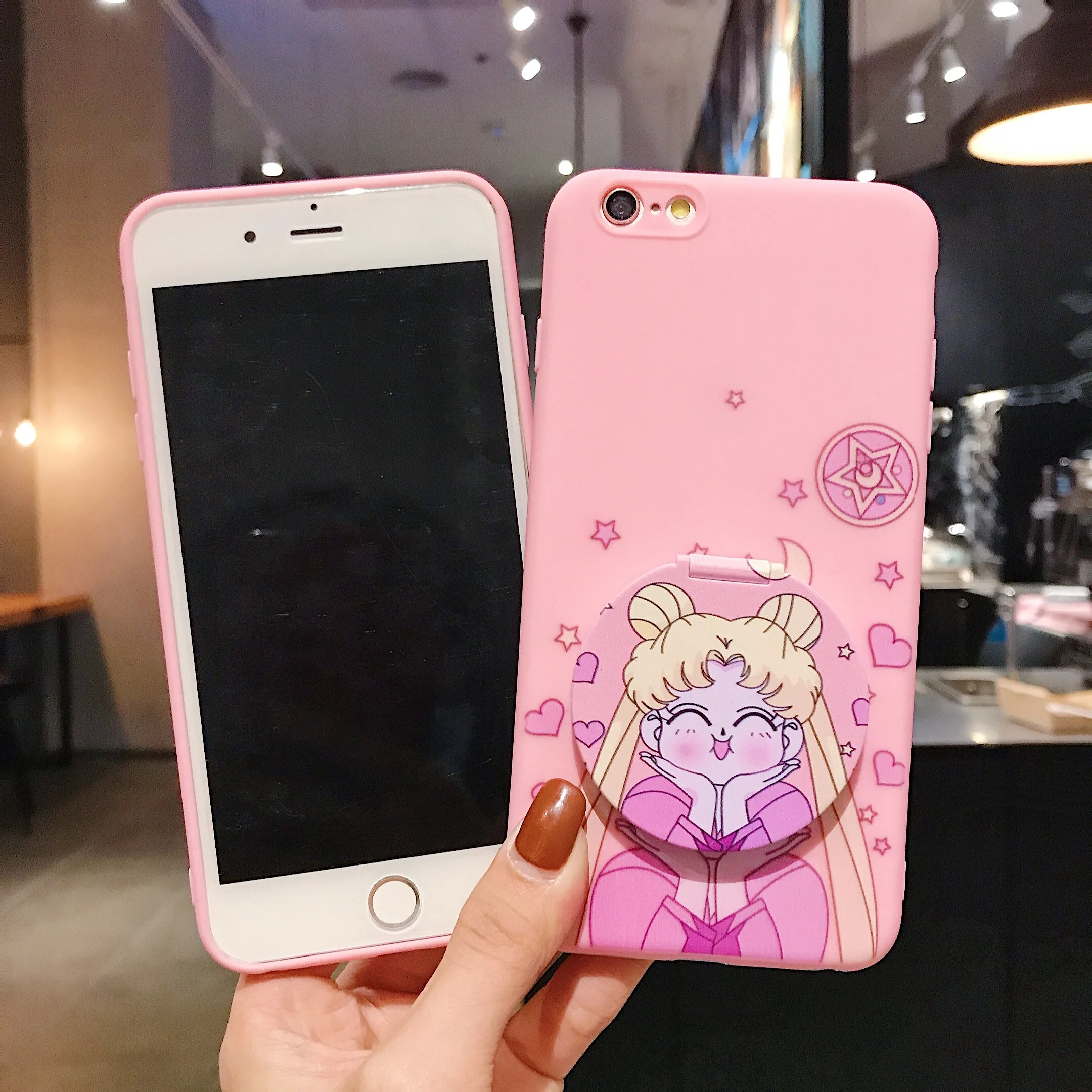 

3D Cute Sailor Moon Cartoon Bracket Mirror Case For Samsung S20 S10 S9 S8 S7 M10 M20 M30 J2 Pro J3 J4 Plus J5 Pro J6 J7 Prime