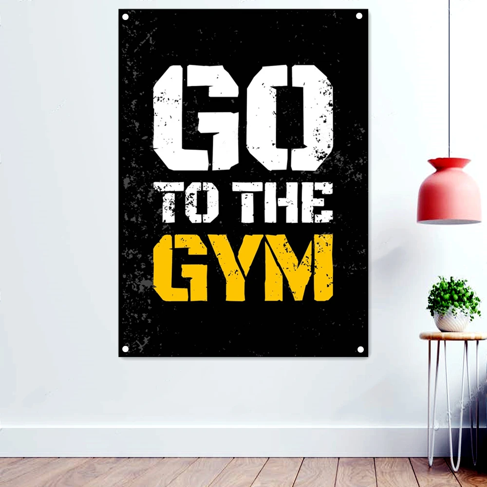 

"GO TO THE GYM" Inspiring Workout Success Inspirational Poster Wallpaper Banners Flag Hanging Paintings Tapestry Home Decor