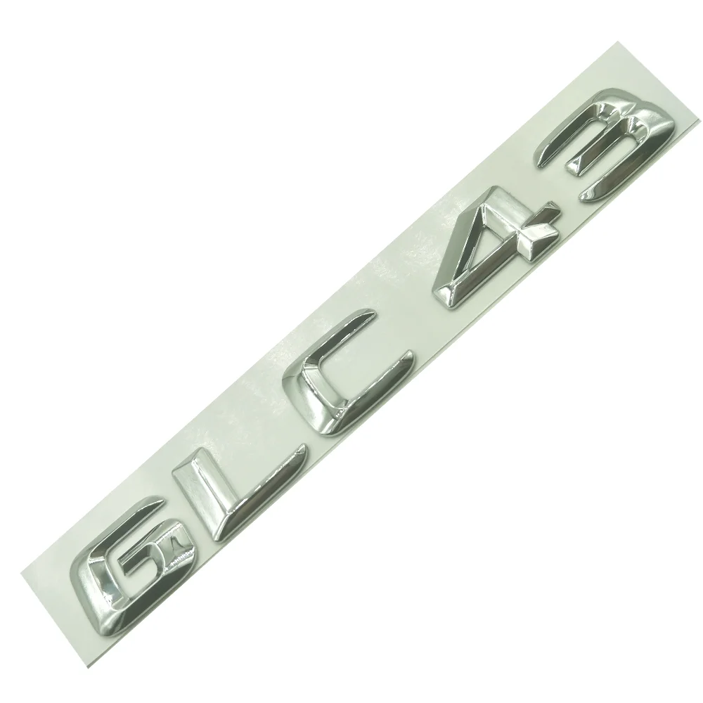 

Chrome Shiny Silver ABS Car Trunk Rear Number Letters Words Badge GLC43 Emblem Decal Sticker for Mercedes-Benz GLC43 AMG