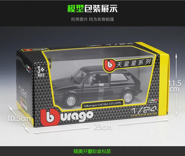 

Bburago 1:24 Model Car Simulation Alloy Racing Metal Toy Car Children Toy Gift Collection Volkswagen Golf 1979 Golf Mk1 GTI