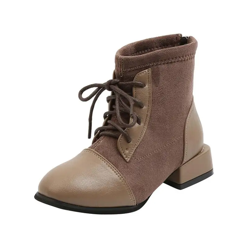 

New winter with plush girls princess fashion children's Martin boots baby children's knee high children's sports shoes