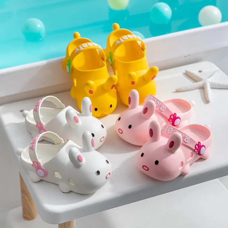 

2021 New Summer Cute Rabbit Garden Shoes Clogs Shoes For Girls Children Shoes Indoor Cartoon Non-slip Baby Boy Girls Shoes