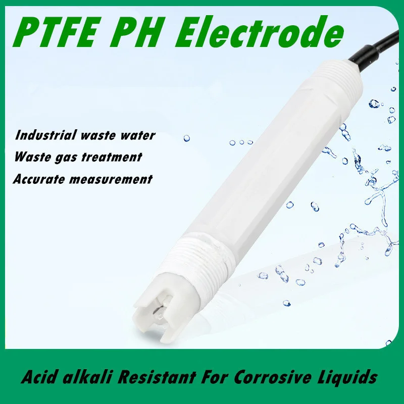 

ПТФЭ PH электрод, промышленный онлайн-политетрафторэтилен, высокотемпературный зонд, устойчивый к коррозии для агрессивных жидкостей