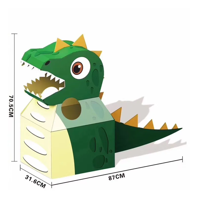 DIY бумажный материал искусство мультфильм животных костюмы для детей динозавр