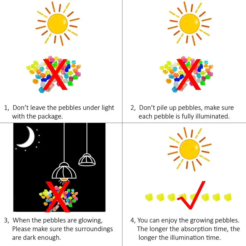 

20/300pc Luminous Stones Glow in the Dark Garden Pebbles Glow Stones Rocks for Walkways Garden Path Patio Lawn Garden Home Decor