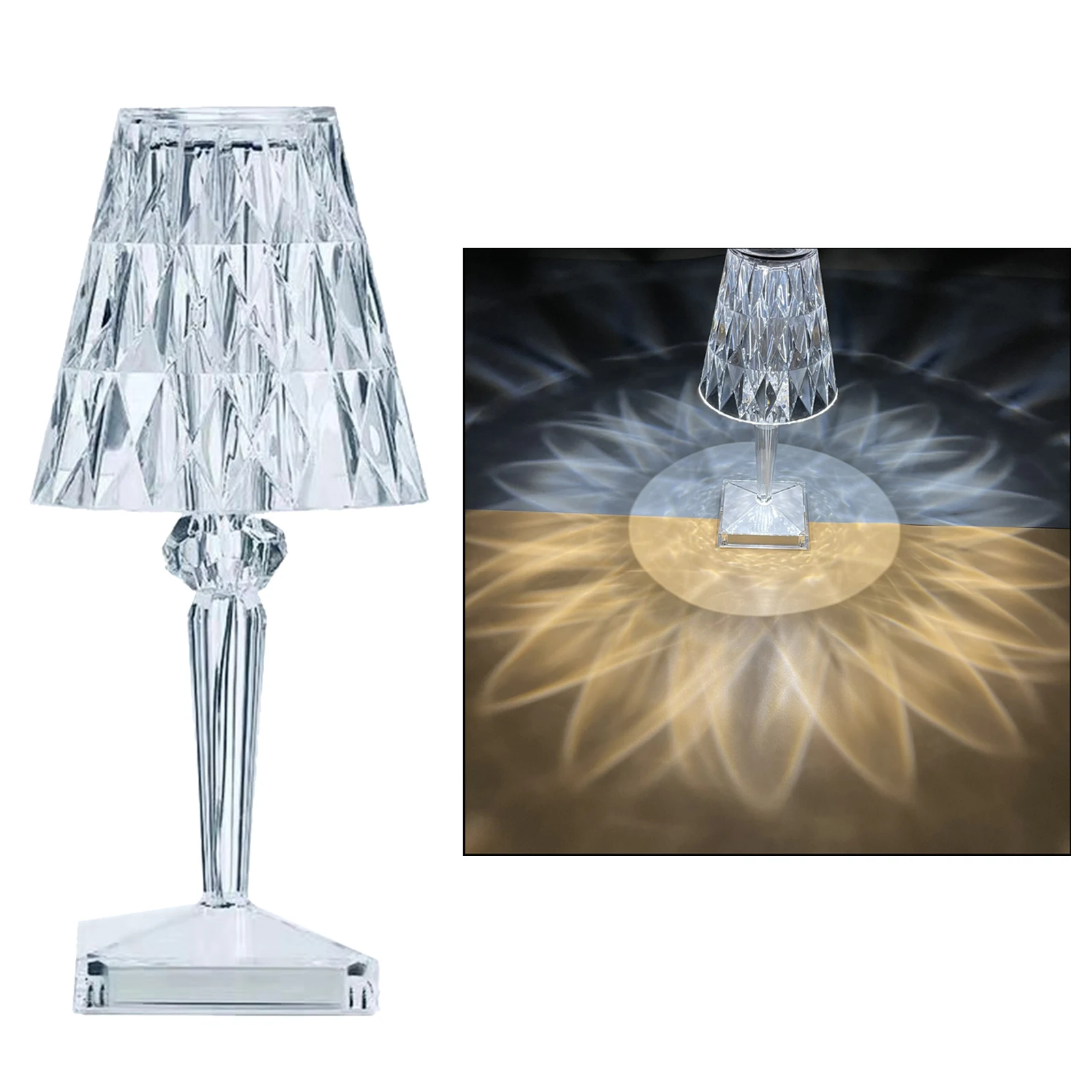 

Crystal Table Lamp LED Portable LED Lamp Bedside Night Light Decor Gifts