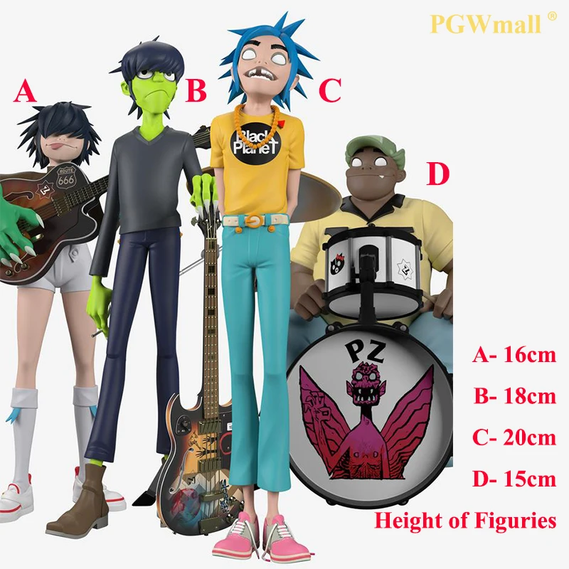Коллекционные фигурки Gorillaz известная музыкальная команда резиновая песня