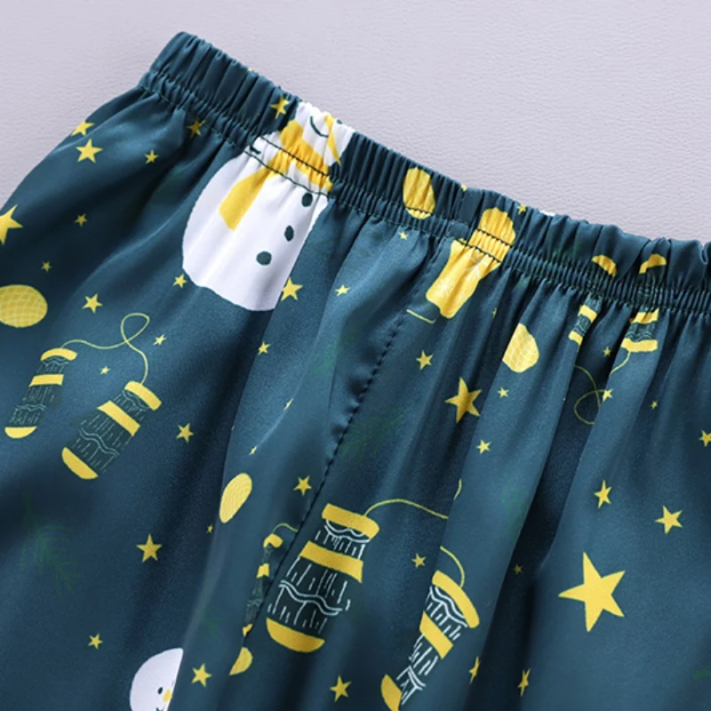

1-12T Unisex Spring Children Christmas Print Sleepwear Set Baby Kids Girls Boys Long Sleeve Blouse Tops+sleep Pants