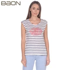 Женская футболка в полоску с принтом Baon B239077