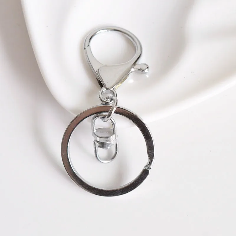 5 шт./лот 30 мм кольцо для ключей поворотные крючки застежки с карабином