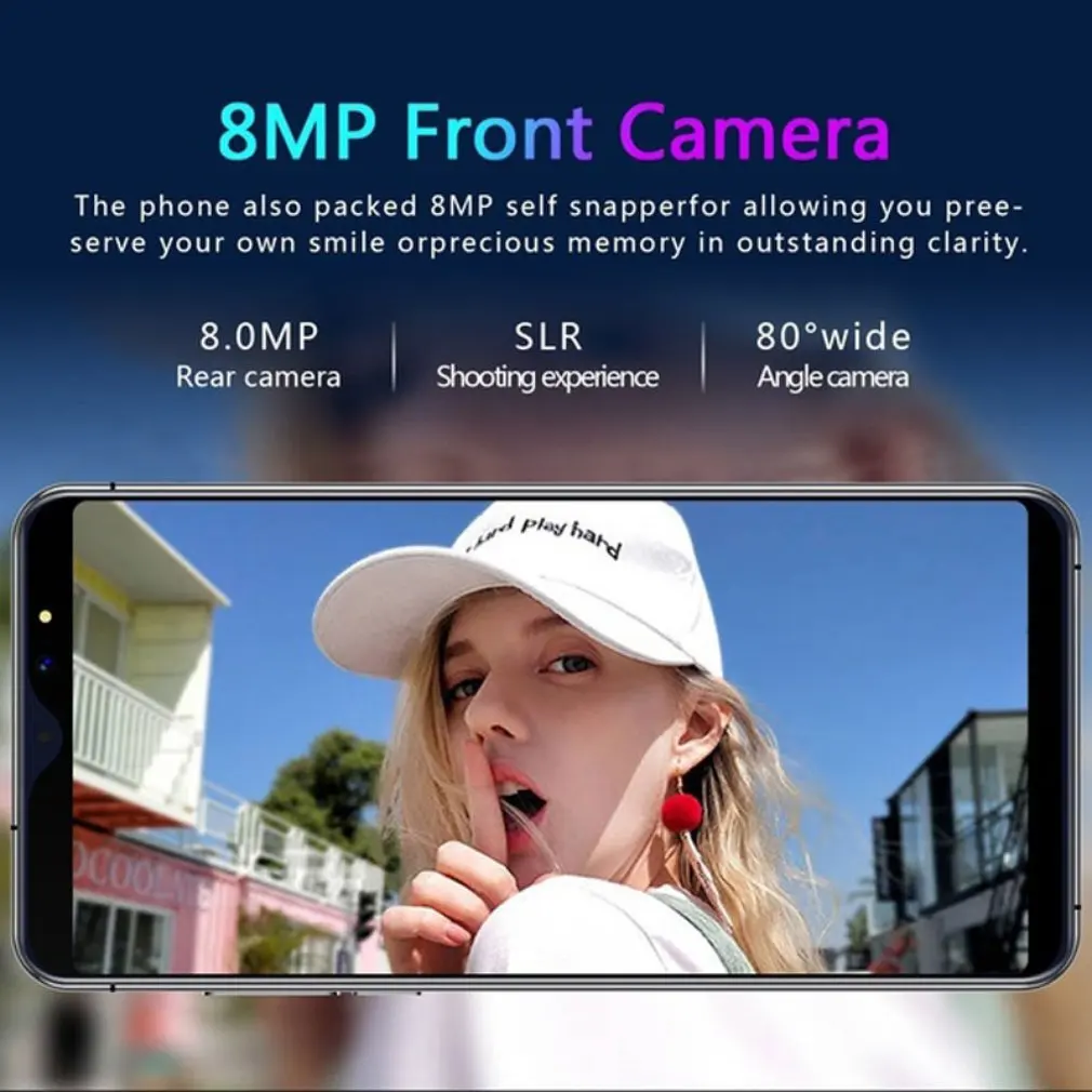 

Z6 Pro Smartphone 5.8 Inch Screen Smartphone 512M+4G Android Smartphone 3D Glass Plated Back Cover Black