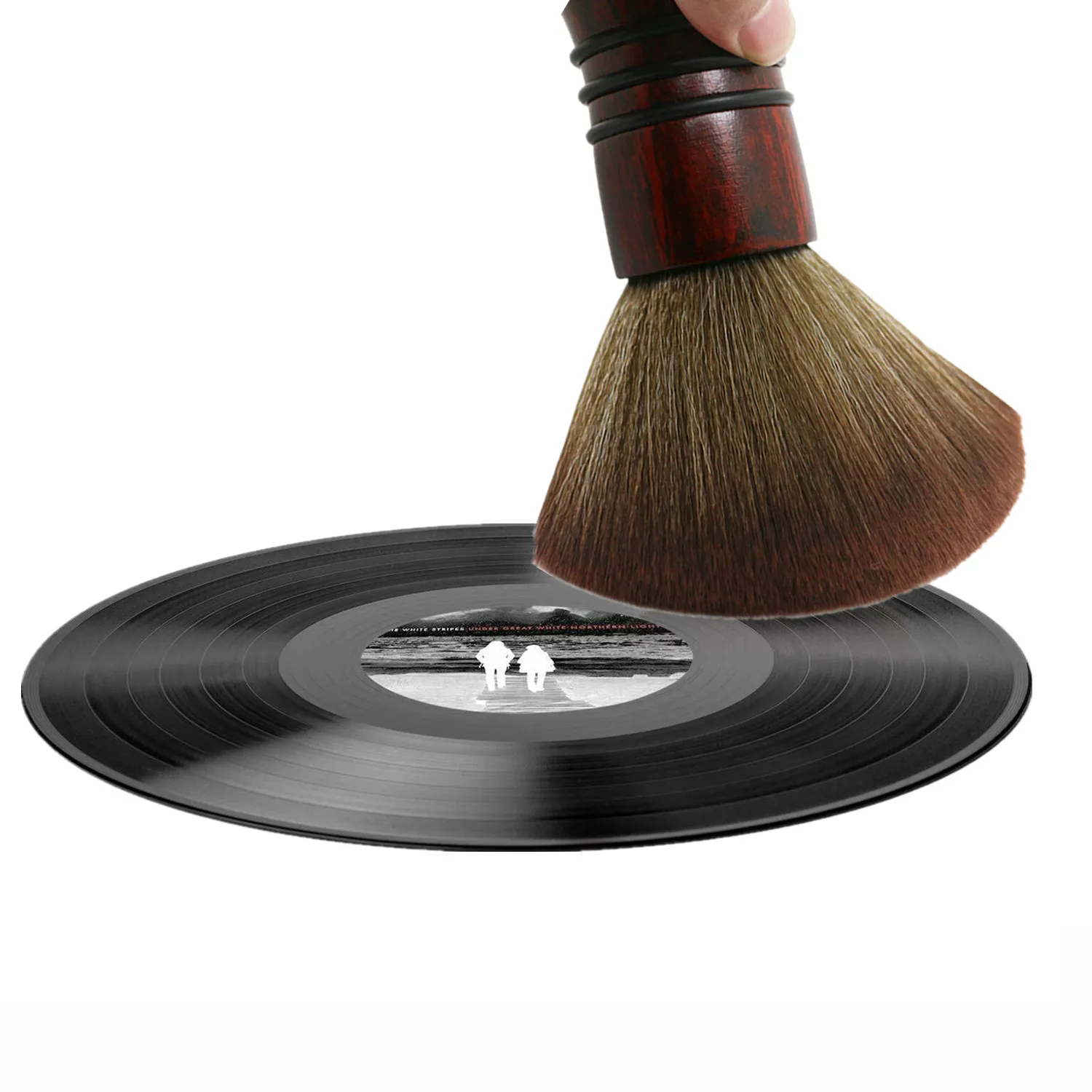 Wooden Handle Squirrel Hair Record Cleaning Brush Stylus Dust Remover For LP Vinyl Record Turntable Player