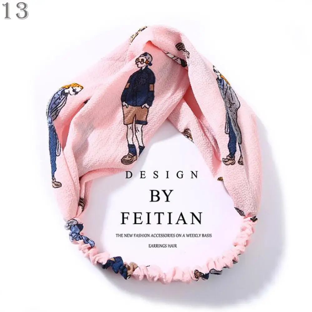 

2020 Korean Style Summer Lovely Hairband Women Hair Accessories Turban Twist Cross Headwrap Girl Floral Elastic Knotted Headwear