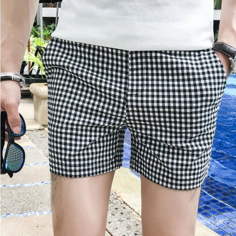 2021 Summer Casual plaid Men's Shorts Mens Beach Shorts Cotton Slim Fit Male Shorts Homm Brand Clothing Short Masculino S-3XL