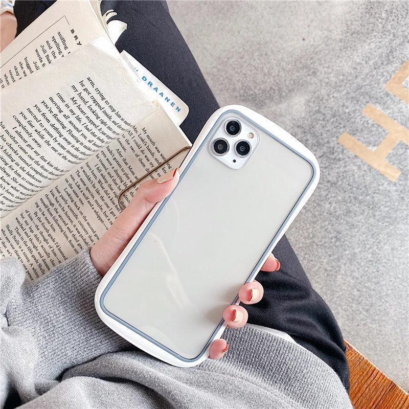 

Simple Transparent Small Waist for Iphone12 Pro Max Protective Cover Creative Candy Color Anti-fall Cover for IPhone 11 Pro MAx