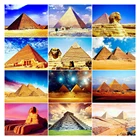 Алмазная живопись LZAIQIZG, полная вышивка квадратнымикруглыми стразами, Сфинкс, египетские пирамиды, ландшафт, ручная работа, Декор для дома