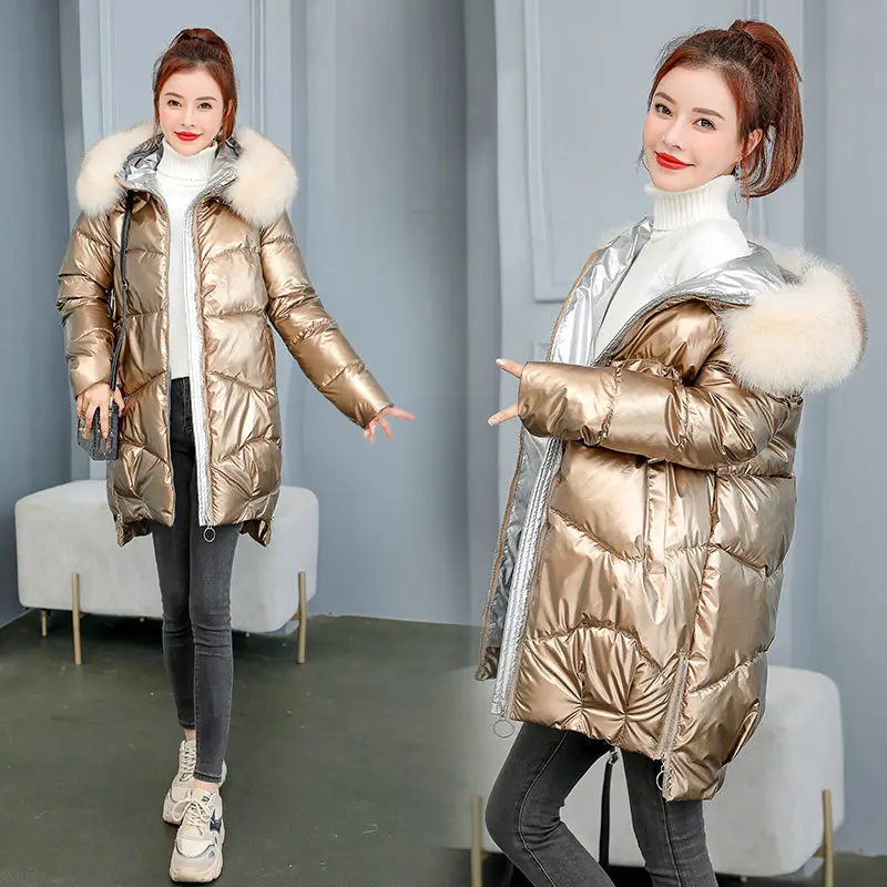 New Fashion 2022  Fur Collar Winter Jacket Women Winter Wear High Quality Parkas Outwear Women Coats Women Clothing