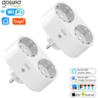16A ЕС Gosund Wi-Fi Smart Plug 2 в 1 выход Tuyaприложение Smart Life дистанционного Управление бытовая техника работает с Alexa Google Home