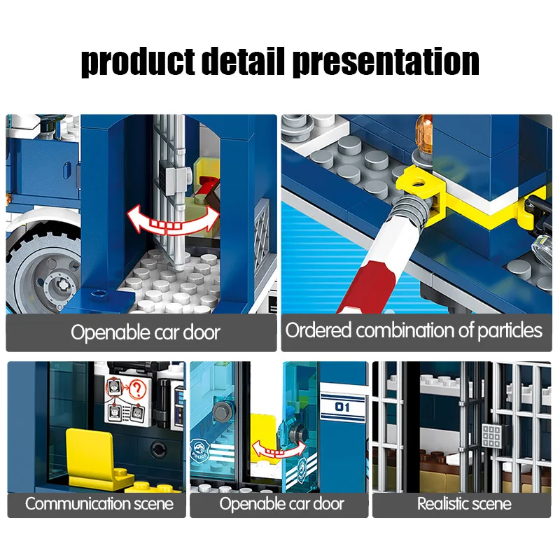 960 шт. городской полицейский участок дом для автомобиля строительные блоки Technic