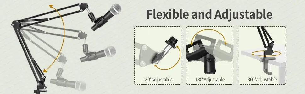Neewer NB-35, студийный микрофон, микрофонная стойка, стрелы, ножничные подвески, крепление на руку, амортизатор для установки на пк, ноутбук