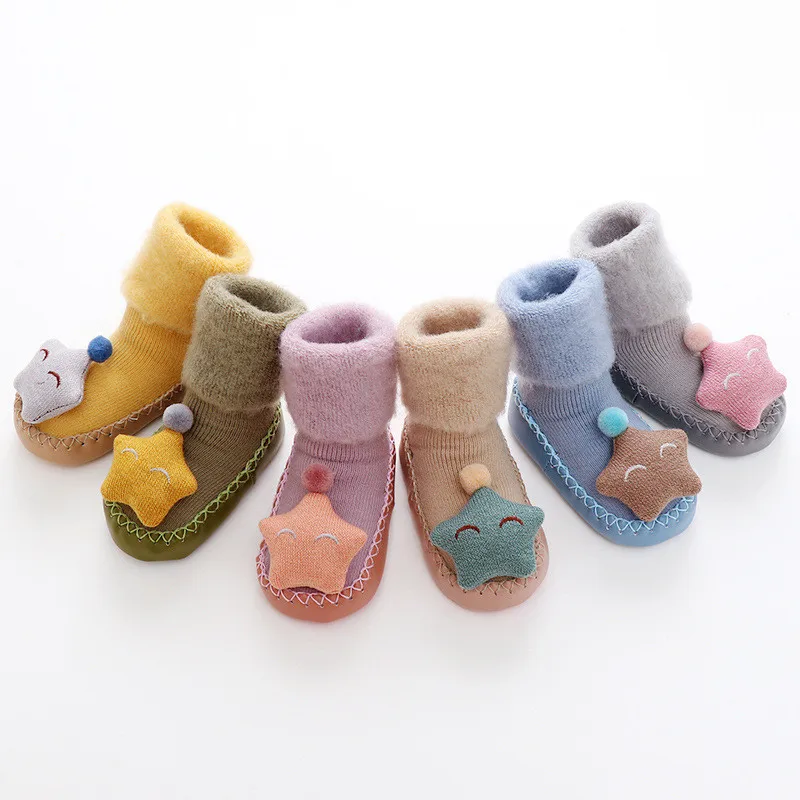 

Детские зимние носки, носки для девочки, мальчика хлопок, с украшением в виде звезд