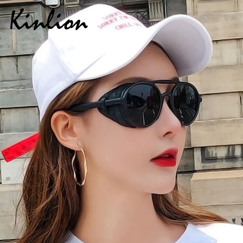 Kinlion ретро круглые пластиковые женские Винтажные Солнцезащитные большие