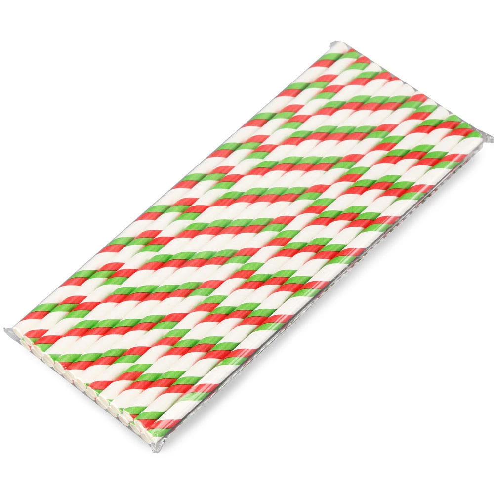 Red Green Stripe 25 шт питьевой бумаги соломинки Беби-Шауэр Свадьба День рождения соломы подарок на Рождество Хэллоуин вечерние мероприятия поставки - Цвет: Red Green Stripe