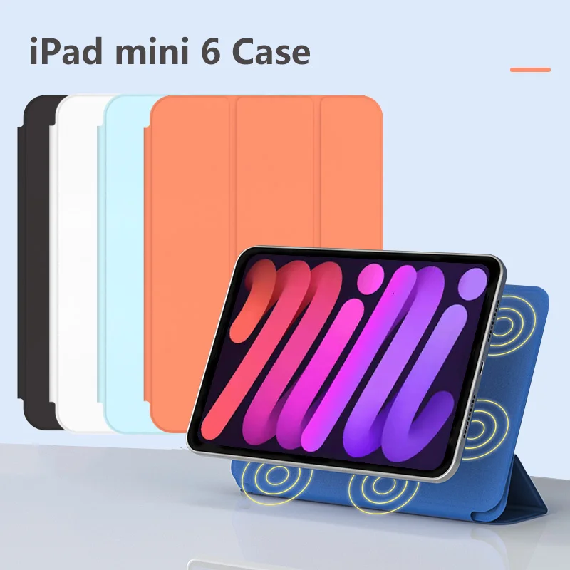 

iPad Mini 6 Case 2021 New Magnetic Protective Shell Solid Support Apple Pencil Charge Smart Case Auto Wake Up