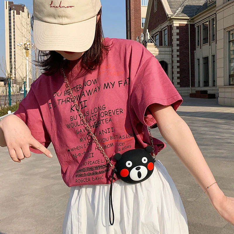 Новые стильные женские сумки летние кавайные силиконовые Наплечные на цепочке