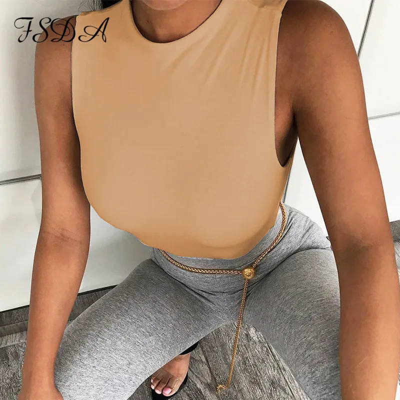 FSDA O Neck Sleeveless Women Bodysuit Sexy Summer Khaki Off Shoulder White Body Top Black Casual Basic Streetwear Bodysuits | Женская