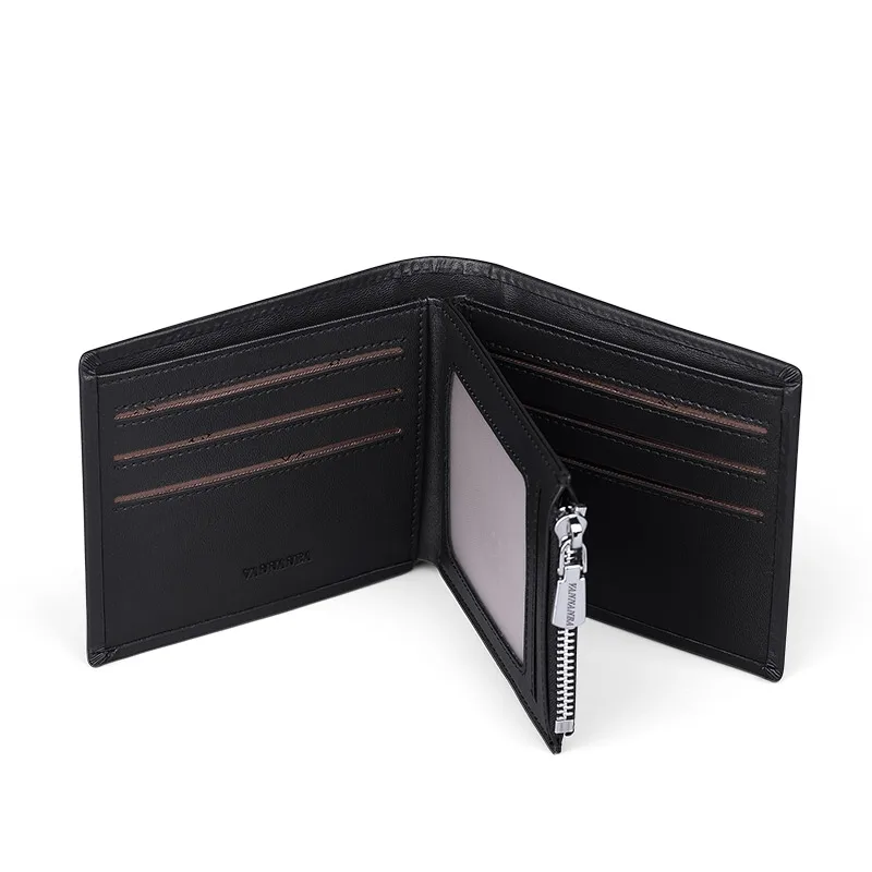 Vannanba Men's Slim Wallet Genuine Leather Mini Purse Casual Design Bifold Wallet Brand Short Slim Wallet V191431
